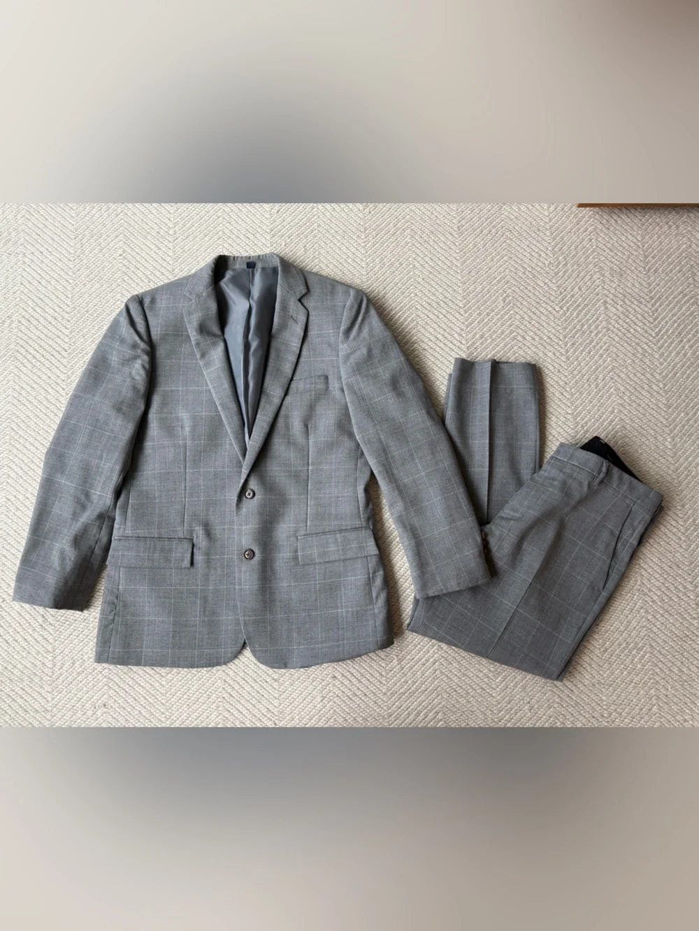 J. Crew Thompson Windowpane Checkered Two-Piece Suit (altered- see measurements)